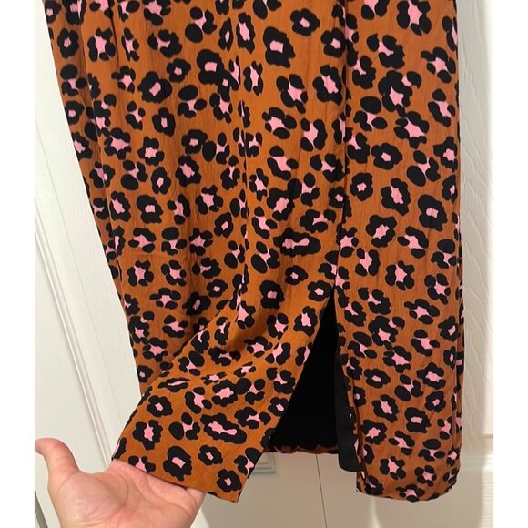 Sanctuary Womens Leopard Print Slip Dress Size 6 Mob Wife HOCO Coquette Feminine - Picture 5 of 13